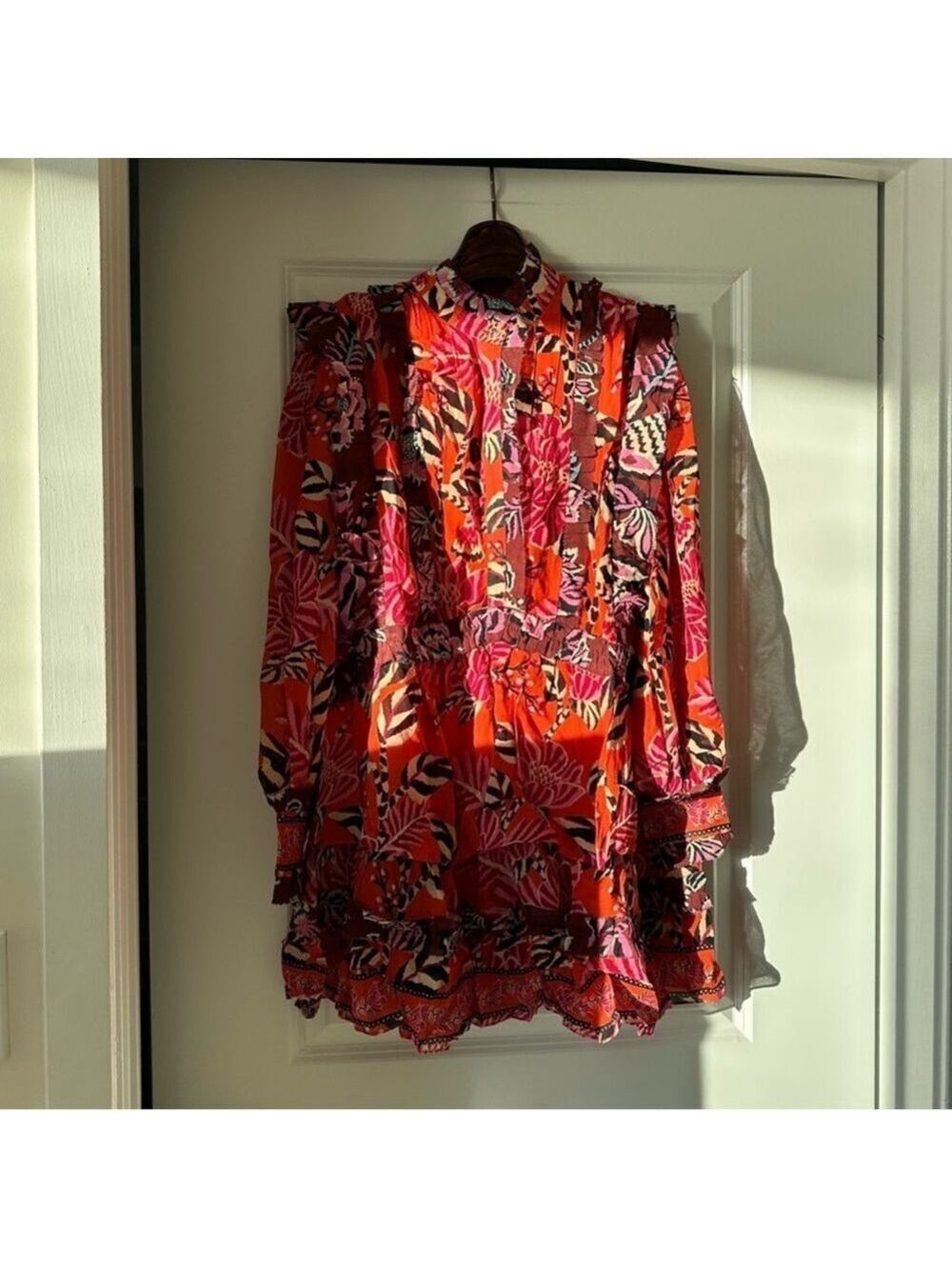 Farm Rio Mixed Floral Ruffle Mini Dress - Picture 6 of 12